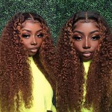 Ombre Curly Lace Front Human Hair Wigs Pre-Plucked Remy 1b 30 Lace Wigs For Women With Baby Hair Brazilian Wigs Bleached Knots 2024 - buy cheap