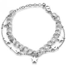 Double-Layer Star Women's Bracelet Adjustable Chain Link Bracelets Charm Wrist for Sister Festival Party Jewelry Gift 2024 - buy cheap