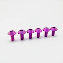 Purple Ti Titanium M6X12mm Allen Umbrella Head Bolt Motorcycle Bicycle Bolts Screws 6pcs/lot 2024 - buy cheap