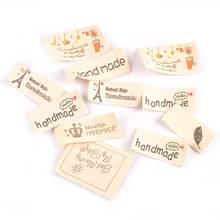 50pcs Mixed Beige Clothing Labels Handmade Printed Cotton Woven Label For Sewing Accessories Garment Tags Craft Washable CP2395 2024 - buy cheap