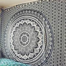 Tapiz con estampado de Mandala de Anime para decoración del hogar, hojas colgantes de pared, cortina, manta de Picnic, tapiz psicodélico de macramé Hippie 2024 - compra barato