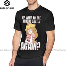 Camiseta de princesa Peach para hombres, camisa de manga corta con estampado de El Castillo errado, de talla grande 2024 - compra barato