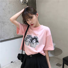 Female Korean Harajuku Retro Lazy Angel Short Sleeve T-shirt Women's T-shirts Tops Japanese Kawaii Ulzzang Clothes For Women 2024 - buy cheap