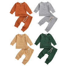 0-18M Autumn Winter Baby Girls Boys Clothes Sets Solid Long Sleeve Pullover Sweatshirt Tops Pants 2024 - buy cheap