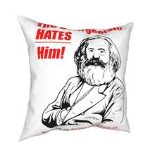 The Bourgeoisie Hates Him Pillow Case Polyester Cushions for Sofa Karl Marx Communism Marxism Socialism Pillowcover Home Decor 2024 - buy cheap