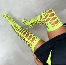 Sexy Buckled Wraist Belt Thigh High Boots Woman Straps Cut Out Over The Knee Summer Boots Ladies High Heel Performance Boots 2024 - buy cheap
