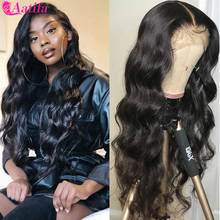 Body Wave Lace Closure Wig Remy Human Hair Lace Wigs For Black Women Aatifa Peruvian Body Wave Lace Wig Pre-Plucked T Part Wig 2024 - buy cheap