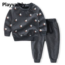 2021 New Boys Sets  printed hoodies Long sleeved sweatpants suit Fashion 2PCS Outfit Baby Clothes 1-5Y E20907 2024 - buy cheap