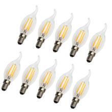 10 pcs/lot Dimmable E14 Filament Led Lamp 220V 4W 8W 12W Led Edison Bulb Glass Dimming Filament Candle Lamps Christmas Lights 2024 - buy cheap