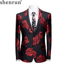 Shenrun hombres chaquetas de moda Casual Blazer chaqueta de traje de hombre Slim de flores ajustable Blazer jacquard boda fiesta Prom Stage Costumes 2024 - compra barato