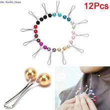 12pcs Pearl Scarf Brooch Pin Headscarf Shawl Scarf Lady Muslim Scarf Hijab Clips Pin Fixed Straps Anti Slip Brooch 2024 - buy cheap