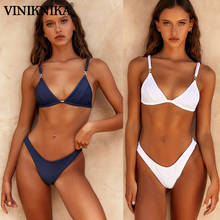 2020 Bikini Set  Thong Bathing Suit Sexy Push Up Swimwear Women Solid Swimsuit Beachwear Brazilian Swimming Suit Summer 2024 - buy cheap