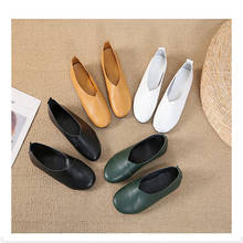 Sapatos baixos femininos costurados à mão, sapatos casuais de primavera para mulheres 2024 - compre barato