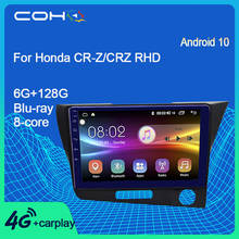COHO-reproductor multimedia con Android 10,0 para coche, Radio con pantalla Central Rhd, 6 + 128G, Octa Core, para Honda cr-z/Crz 2024 - compra barato