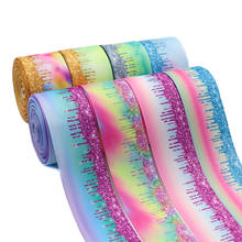 10 ярдов 1,5 дюйма 38 мм радужные градиентные цвета печатные корсажные ленты для бантов для волос «сделай сам» материалы ручной работы Y2020121502 2022 - купить недорого