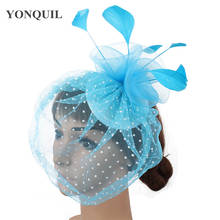 Sombrero elegante de novia para mujer, tocado de malla con broche para el pelo, accesorios para el cabello, sombreros de boda 2024 - compra barato