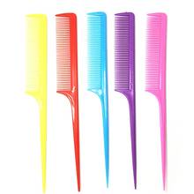 Hot 5PC at random Pure Color Hair Comb Salon Brush Styling Hairdressing Tail Plastic Comb Set With Thin And Long Handle C0007 2024 - buy cheap