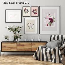 Cuadro de flores rosas pintado a mano elegante y fresco, lienzo impreso, póster, arte de pared, decoración para sala de estar casera moderna 2024 - compra barato