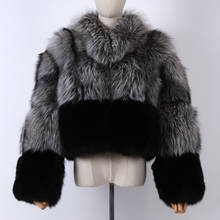 women real fox fur jacket mandarin collar ladies natural silver fox fur jacket 2024 - buy cheap