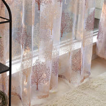 Cortinas de tul con acabado Floral para ventana, visillos transparentes para sala de estar, dormitorio, cocina, tratamiento de decoración de ventanas 2024 - compra barato
