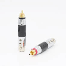 Hifi audio 2x XLR Female to RCA Male Socket Adapter Gold Balanced Cable Plug Phono 2024 - buy cheap