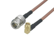 Rg142 n conector fêmea para sma, conector macho de ângulo reto, conector coaxial de rf, cabo rabo de porco, 6 polegadas ~ 10m, 1 peça 2024 - compre barato