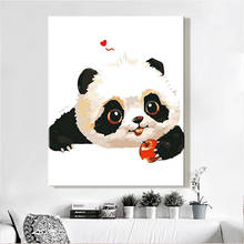Pintura por número arte pintura por números de animal coelho adorável gato panda decoração personalizada presente interessante 2024 - compre barato