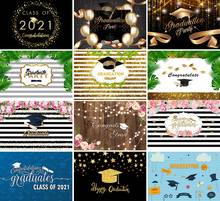 Avezano Graduation Party Backdrop Class of 2022 Black Golden Glitter Light Bokeh Photography Background Congrats Grad Banner 2024 - buy cheap