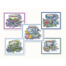 Everlasting Love-taza de té china, Kits de punto de cruz, algodón ecológico claro estampado, 14 11CT, regalo artesanal, decoración de Navidad 2024 - compra barato