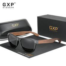 Солнцезащитные очки GXP зеркальные для мужчин и женщин, винтажные поляризационные зеркальные солнечные аксессуары в квадратной оправе, цвет черный орех, ручная работа 2024 - купить недорого