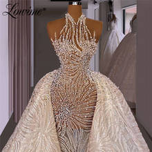Lowime-vestidos de noche con perlas árabes, prenda larga de baile de graduación de Dubái, con diamantes de talla grande, para celebridades de Oriente Medio, 2021 2024 - compra barato