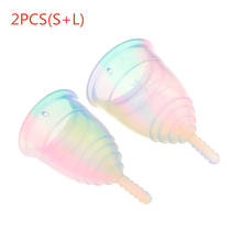 1PC/2PCS Colorful Women Cup Medical Grade Silicone Menstrual Cup Feminine Hygiene Menstrual Lady Cup Health Care Period Cup 2024 - buy cheap