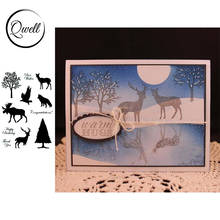 QWELL-sellos transparentes de animales y árboles del bosque, plantillas para manualidades, tarjetas de álbum de recortes, gran oferta, 2020 2024 - compra barato