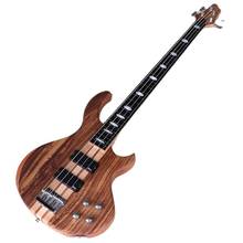 4 Strings Electric Bass Guitar 43 Inch Active Pickup Neck Through  Fretless Bass Guitar Matte Finish Zebrawood Skin Okoume Body 2024 - buy cheap