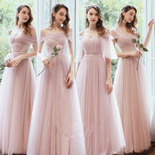 New Pink Elegant Bridesmaid Dresses Long Mismatched Dusty Green Prom Gown for Wedding Party Vestidos De Fiesta De Noche 2024 - buy cheap