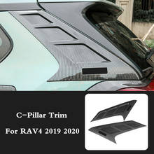 ABS carbon fiber Auto Styling Exterior Front Outer C-pillar Decorate Cover Trim Car Accessories 2019 2020 For Toyota RAV4 RAV 4 2024 - buy cheap