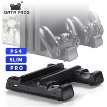 Вертикальная подставка 3 в 1 для PS4/PS4 Slim/PS4 PRO, зарядка для двух контроллеров 2024 - купить недорого