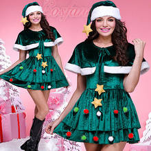 Cosplay Christmas Tree Costume Christmas Costume women Christmas party dress suit with hat free shipping hotsale 2019 new 2024 - buy cheap