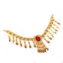 Collar dorado para danza del vientre, accesorios de joyería para actuaciones de baile indio, accesorio para el cabello indio, plegable 2024 - compra barato