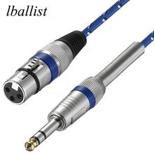 Lballist-Cable de micrófono de tela trenzada, Cable de aluminio + trenzado blindado, Jack de 1/4 ", 6,35mm, estéreo macho a XLR hembra 2024 - compra barato