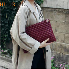 HIGHREAL Diamond Lattice Women Day Clutch Bag PU Leather Women Clutches Ladies Hand Bags Envelope Bag Luxury Party Evening Bags 2024 - buy cheap