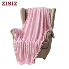 Coral Fleece Portable Throw Flannel Blanket For Bed Solid Color Warm Blankets Soft Quality Plead For Sofa Home Chair 2024 - buy cheap