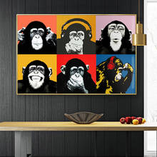 RELIABLI ART Canvas Painting Six Monkey Gorilla Pictures For Home Animal Posters And Prints Wall Art For Living Room Decoration 2024 - buy cheap
