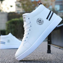 Casual Sneakers High Top Shoes Men White Sport Shoes 2021 New Arrival Ankle Boots Leather Sneakers Male Shoes d56 2024 - buy cheap