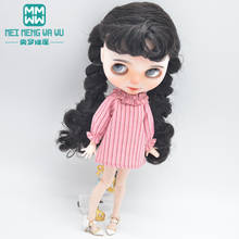 Se adapta a Blyth Azone OB23 OB24 1/6 accesorios para muñecas, vestido a rayas de moda, chaqueta vaquera, regalo para niña 2024 - compra barato