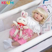 KEIUMI Fashion Princess Reborn Baby Dolls 60 CM Cloth Body Curly Gold Hair Newborn Tollder Doll Toys Kid Birthday Christmas Gift 2024 - buy cheap
