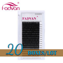 20 Boxes Wholesale 16lines Fadvan Classical Individual Eyelash Extensions Faux Mink Makup Lashes for Building 2024 - buy cheap