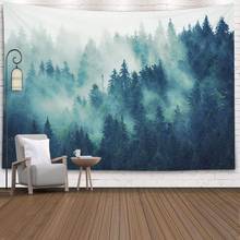 Tapiz de paisaje con bosque de abeto, tapices para colgar en la pared, decoración para sala de estar, dormitorio, casa 2024 - compra barato