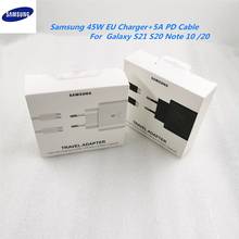 Samsung-carregador de celular, original, galaxy s21, ultra note 10, 20 +, pd, carregamento rápido, cabo 5a, 45w, usb, adaptador de parede para a52, a72, a51 2024 - compre barato