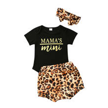 0-18M  Newborn Baby Girl Leopard Print Tops Romper Pants Hat Outfit Clothes 3Pcs Set 2024 - buy cheap